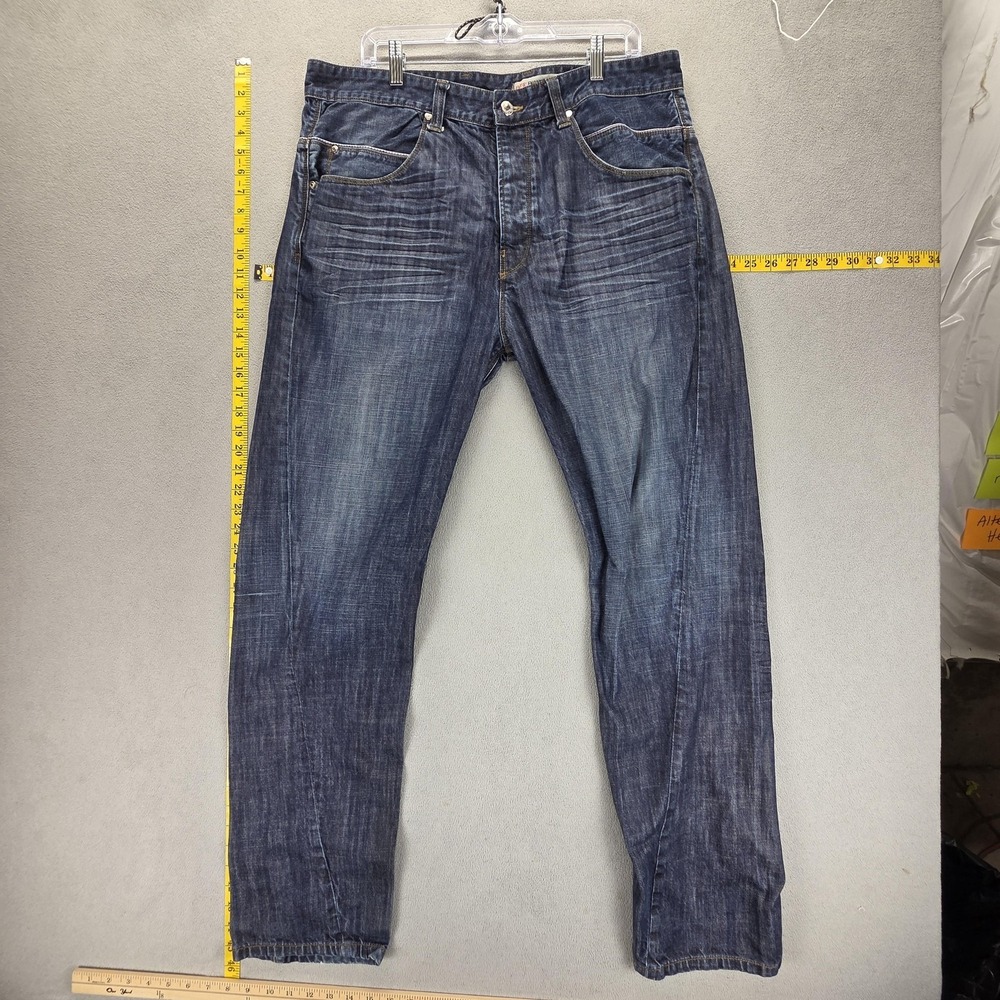 Vintage Levis Engineered Jeans Mens Blue Twisted Dark Wash Button Fly Fits 36x32